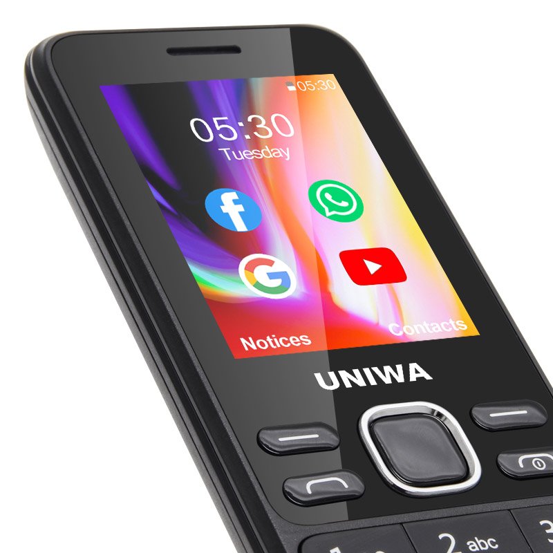 UNIWA K2401 2.4 Inch 4G Quad Core Feature Keypad Smart KaiOS Mobile Phone with Whatsapp