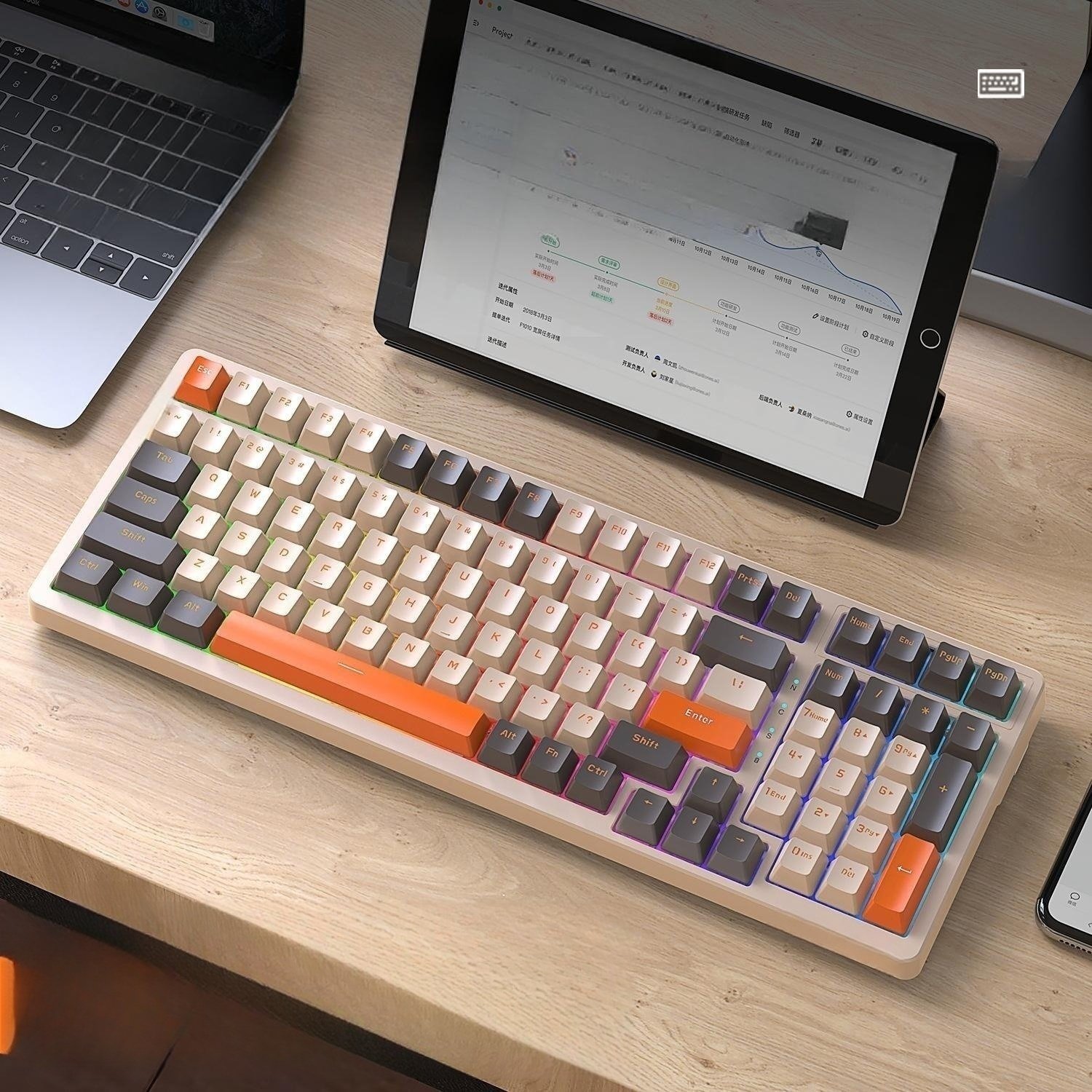 Wireless Mechanical Keyboard Korean Russian Arabic Spanish Teclado Gaming Keyboard
