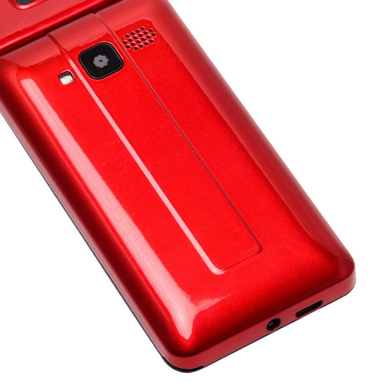 Low price UNIWA T320E 2.4 Inches Classic Red Flip Keypad Unlocked Feature Mobile Phone