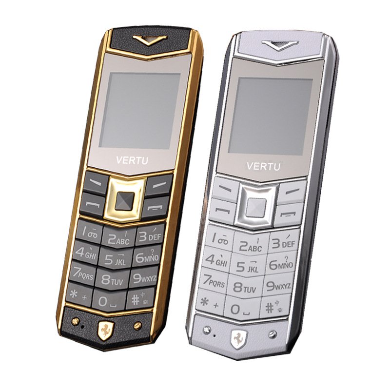 New unlocked luxury vertue gold Mini phone V8 dialer keypad cell phone elderly mobile phone Leather back cover wholesale