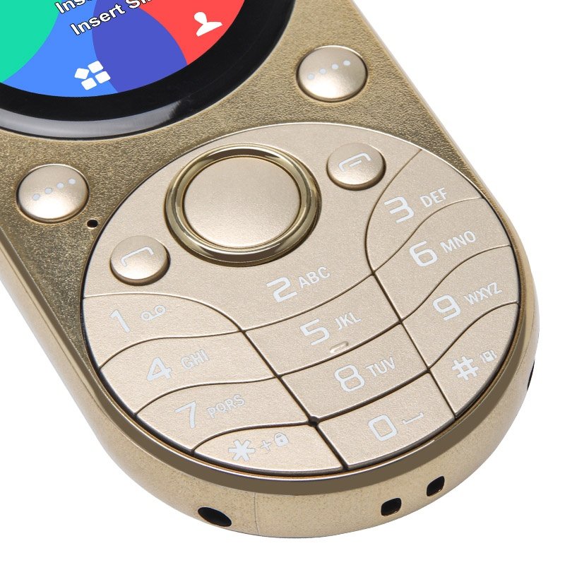 Compact Metal Keypad Phone with 1.39 Inch Round LCD Dual SIM Card Dual Standby 800mAh Big Battery GSM Cellular