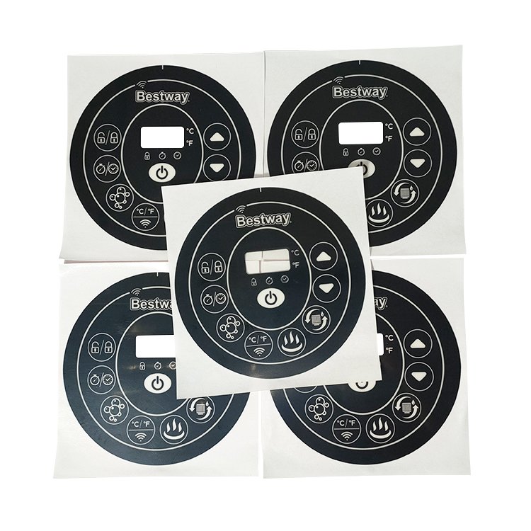 Custom waterproof matte polycarbonate lexan membrane machine sticker switch control keypad PET control panel labels