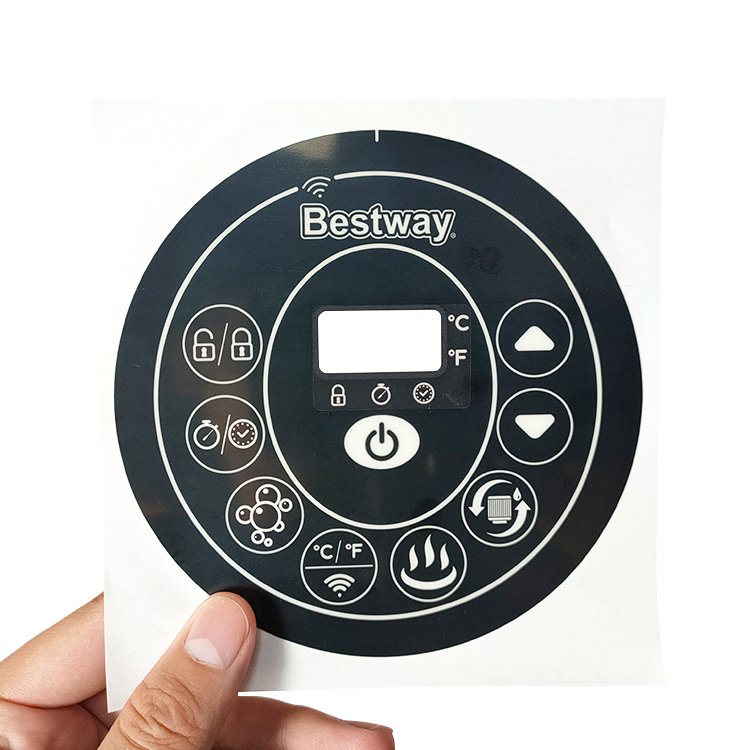 Custom waterproof matte polycarbonate lexan membrane machine sticker switch control keypad PET control panel labels