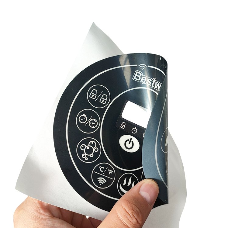 Custom waterproof matte polycarbonate lexan membrane machine sticker switch control keypad PET control panel labels