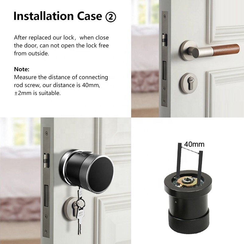 wifi remote control Biometric Fingerprint Round Knob door handle ttlock deadbolt keypad door lock tuya smart door lock