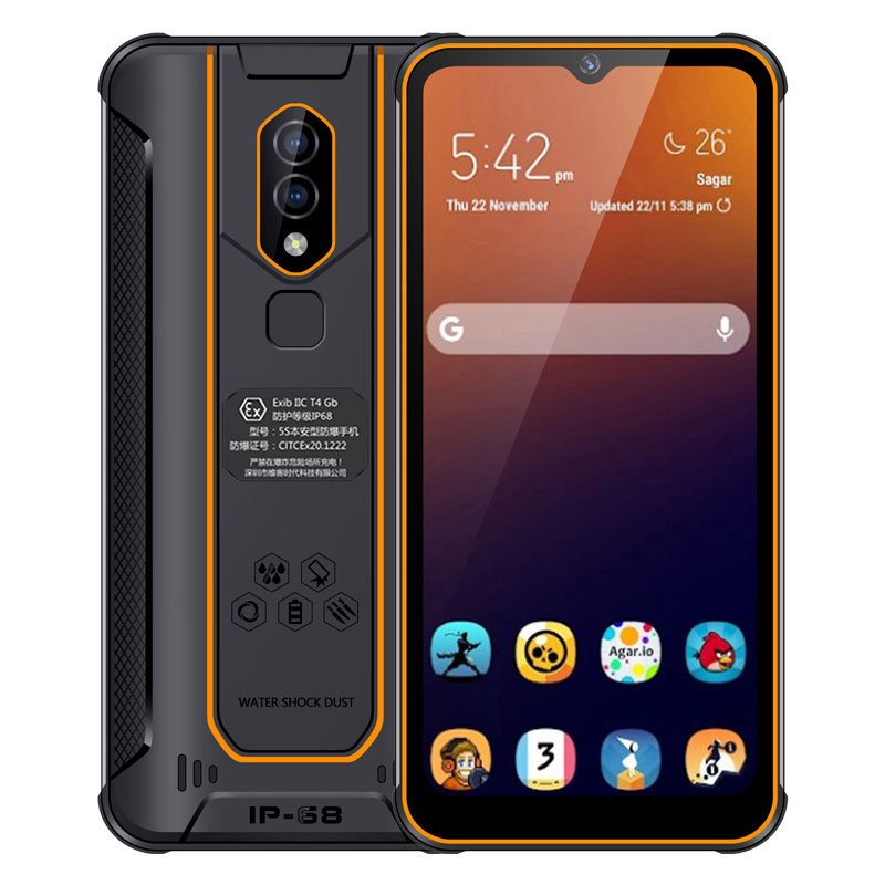 New Arrival 4g Rugged Phone 4GB+128GB Back Fingerprint 4300mAh 6 inch Mobile Phone Android 9.1 MTK6765 IP68 with NFC Waterproof