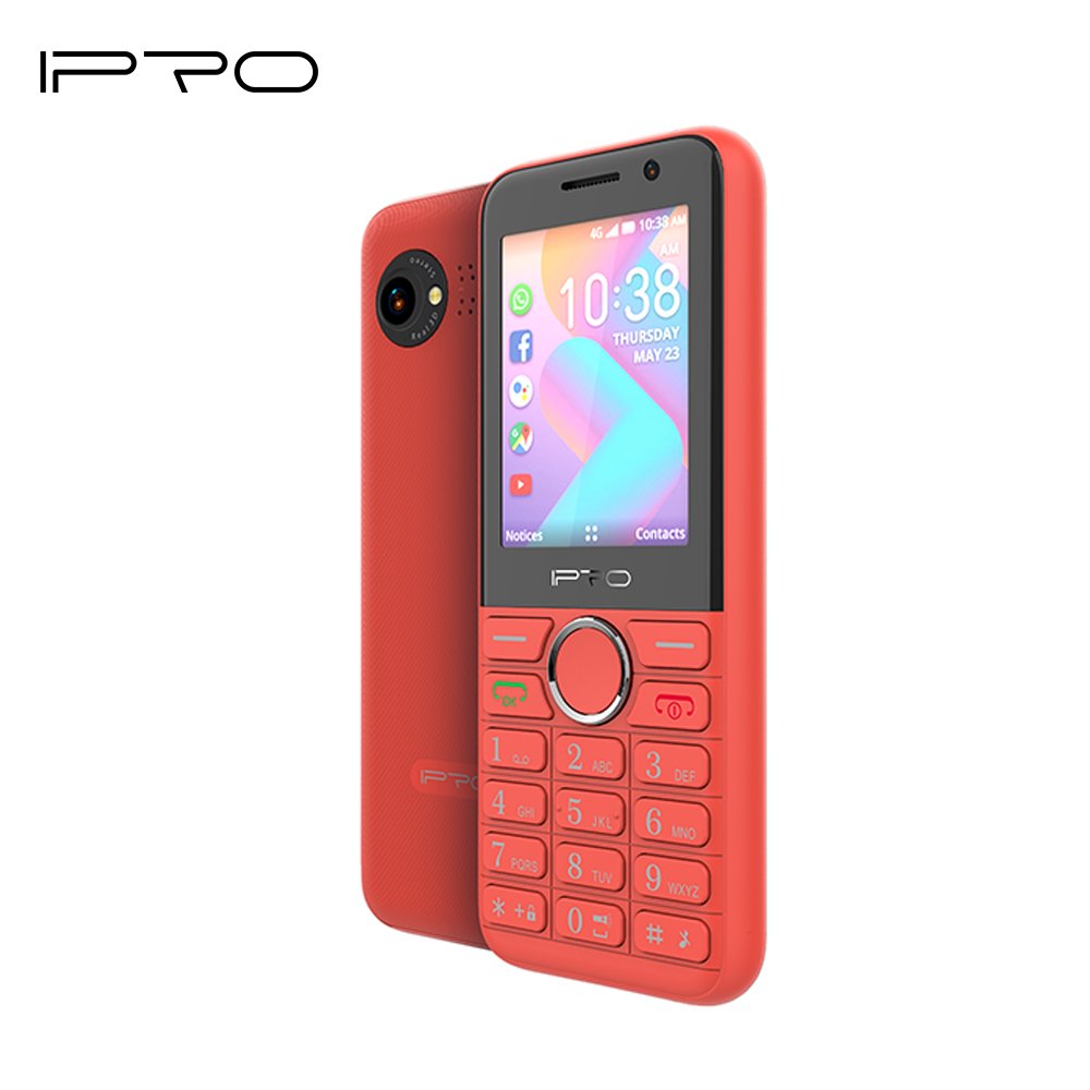 Kaios IPRO K2 2.4inch 240*320 Fast Speed 512M+4G 1800mah Big Battery Keypad Mobile Phone Bar Feature Phone GSM WCAMA MTK6572 3G