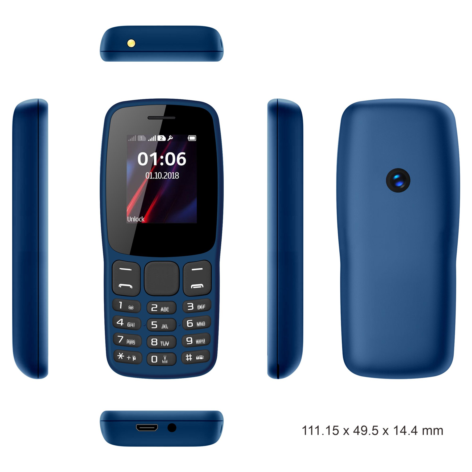 mobile phone GSM Dual SIM Card 1.77 Inches OEM keypad phone bar feature phone for Elderly People
