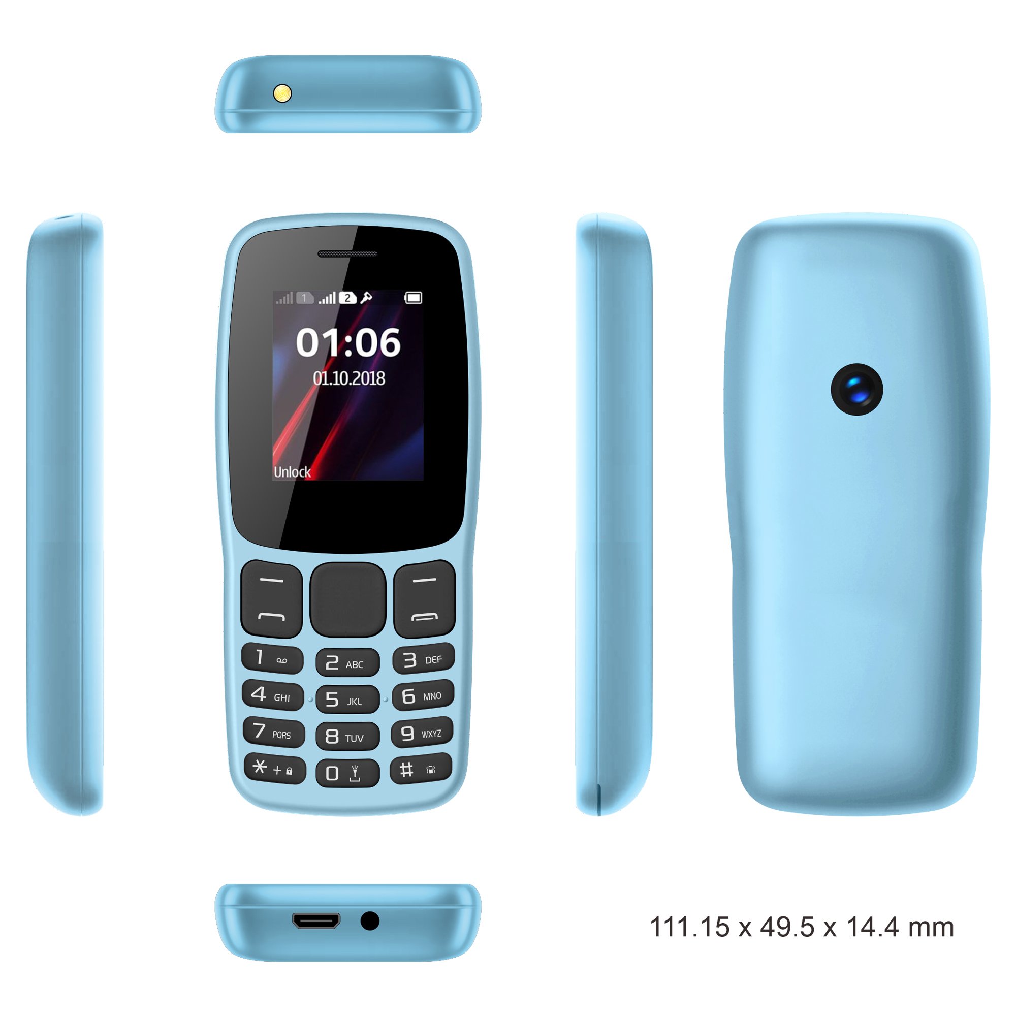 mobile phone GSM Dual SIM Card 1.77 Inches OEM keypad phone bar feature phone for Elderly People