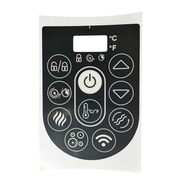 Customizable Adhesive Die Cut embossed Equipment Control Keypad graphic overlay sticker panel label