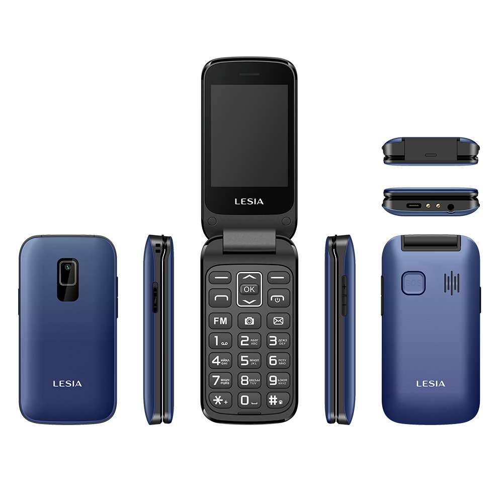 LESIA OEM 2.8 Inch Clock Display 1000mah Dual SIM Folding Keypad Cellphone Unlocked GSM Flip Mobile Phones