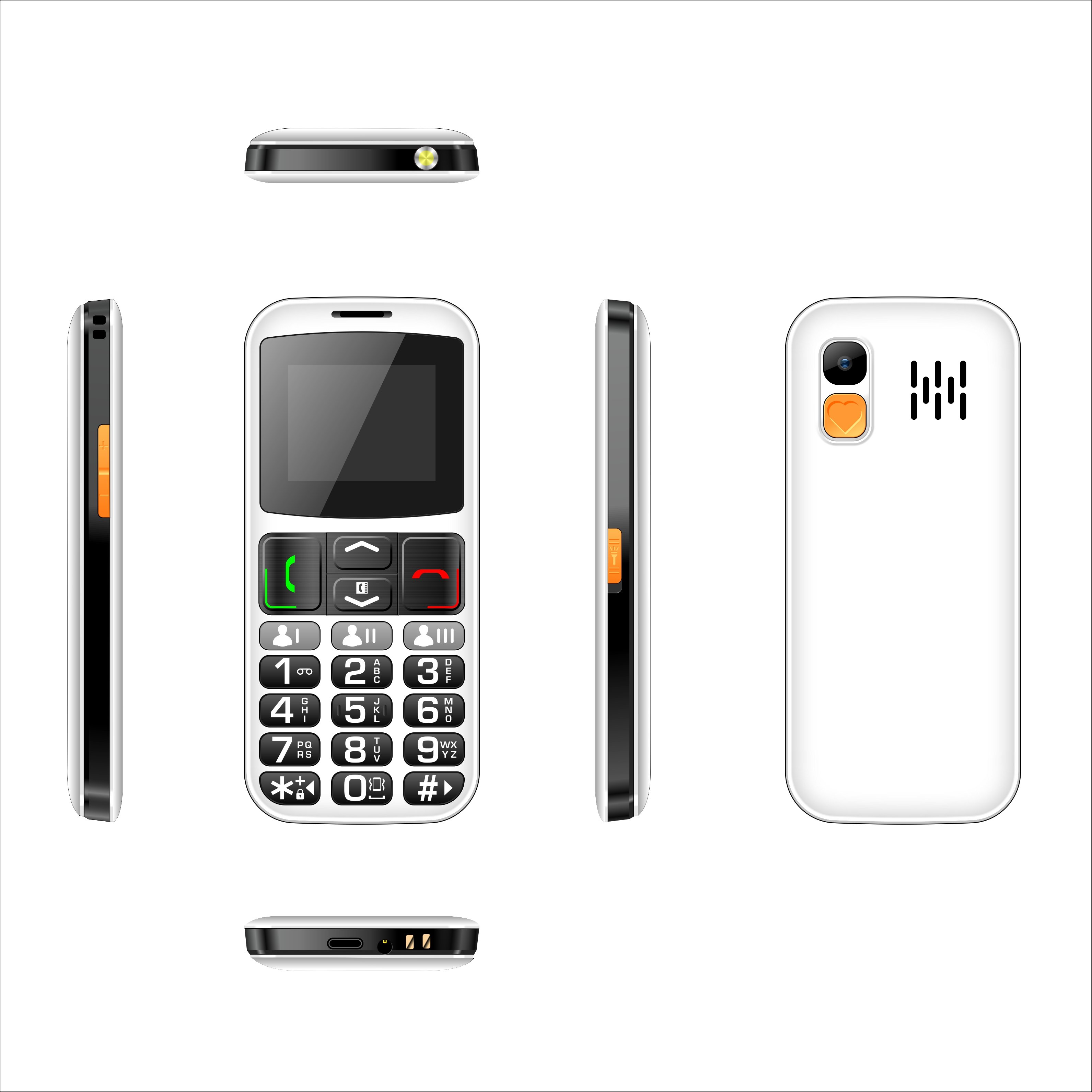 Basic big words SOS 4G senior phone 2SIM bar mobile phone 1.77inch screen GSM Cellular For Tecno for itel for samsung cellphone