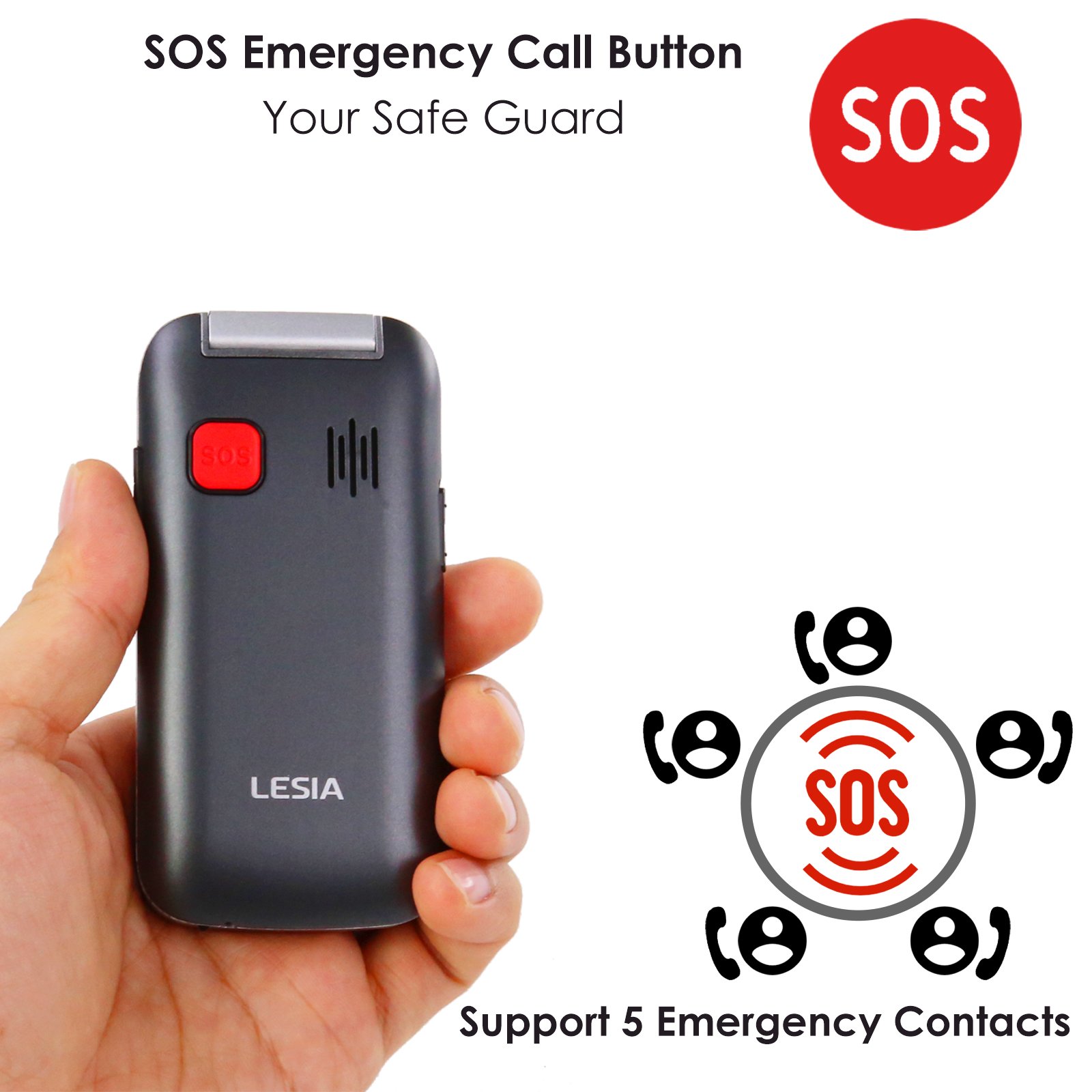 big button flip cell phone 2.4 inch Dual Sim 4G LTE big keypad With charging base mobile phone for seniors