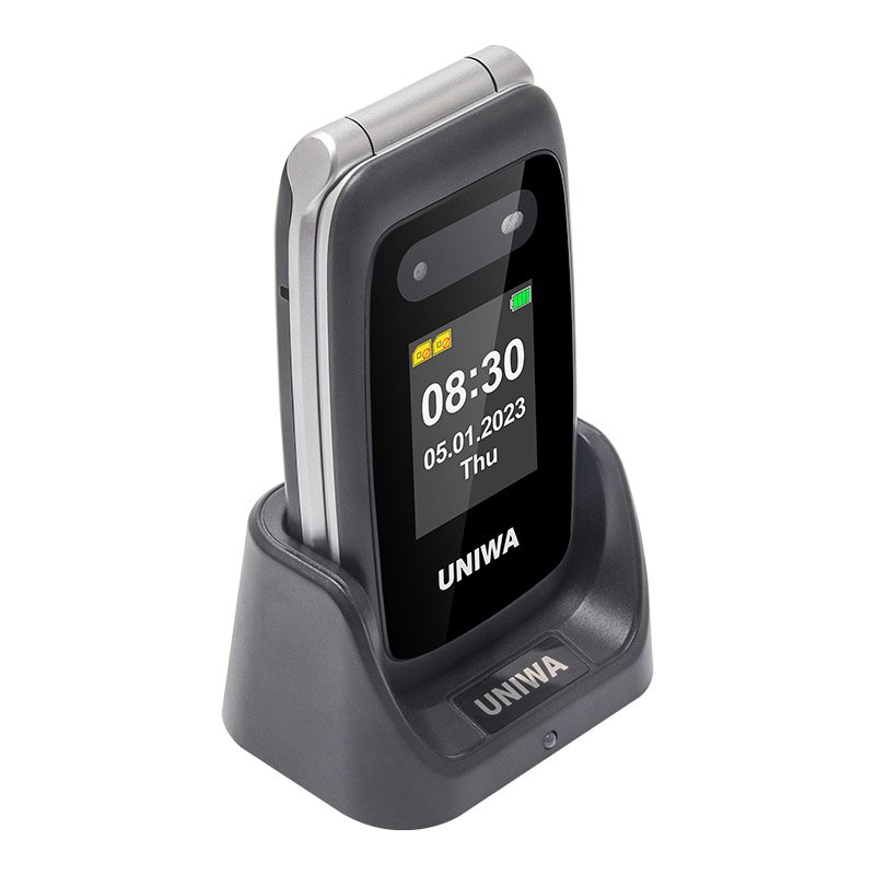 UNIWA V202T 2.4 Inch Double Screen SOS Button Keypad Mobile 4G Flip Senior Phone
