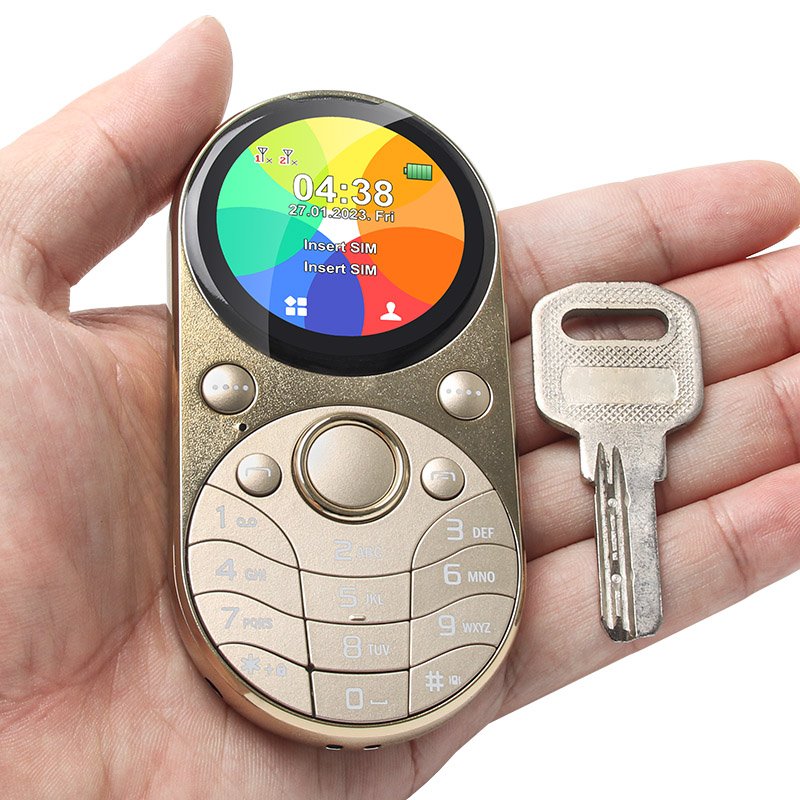 UNIWA 1.39 inch Round LCD Screen Metal Body Keypad Pocket Mobile Phone with Unique Design