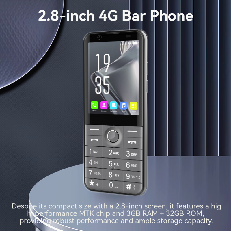 2024 Dual SIM 2.8 Inch 2150mAh Long Standby Time Flashlight FM Radio Call Recording 4G Feature Bar Phone