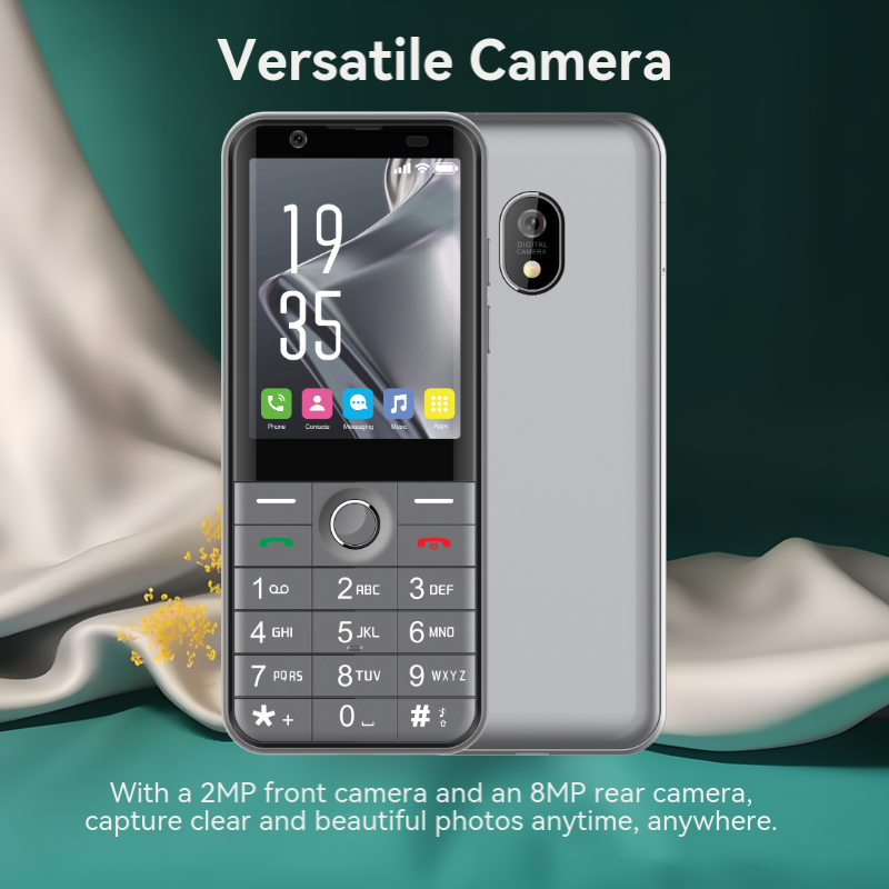 2024 Dual SIM 2.8 Inch 2150mAh Long Standby Time Flashlight FM Radio Call Recording 4G Feature Bar Phone