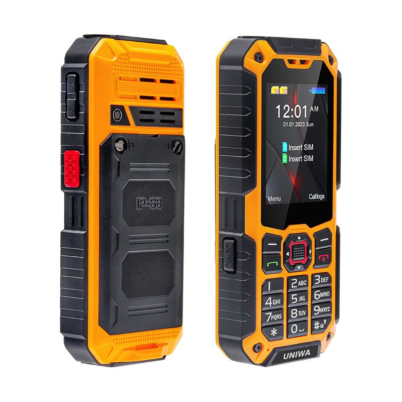 Customized Brand 2.4 Inch Large Capacity Battery IP68 Waterproof Keypad Feature Rugged Quad GSM Phone UNIWA S9R
