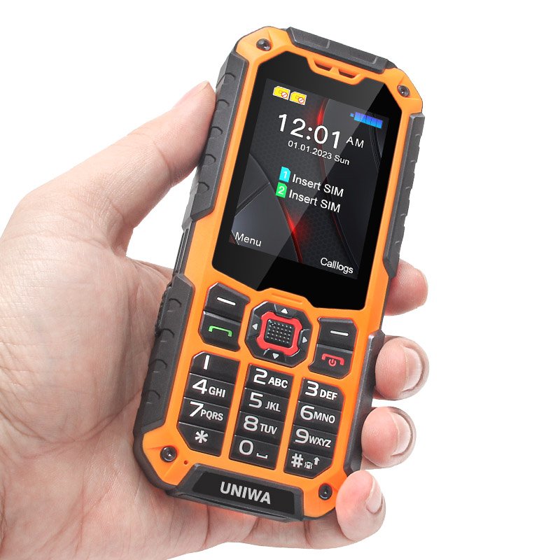 Customized Brand 2.4 Inch Large Capacity Battery IP68 Waterproof Keypad Feature Rugged Quad GSM Phone UNIWA S9R