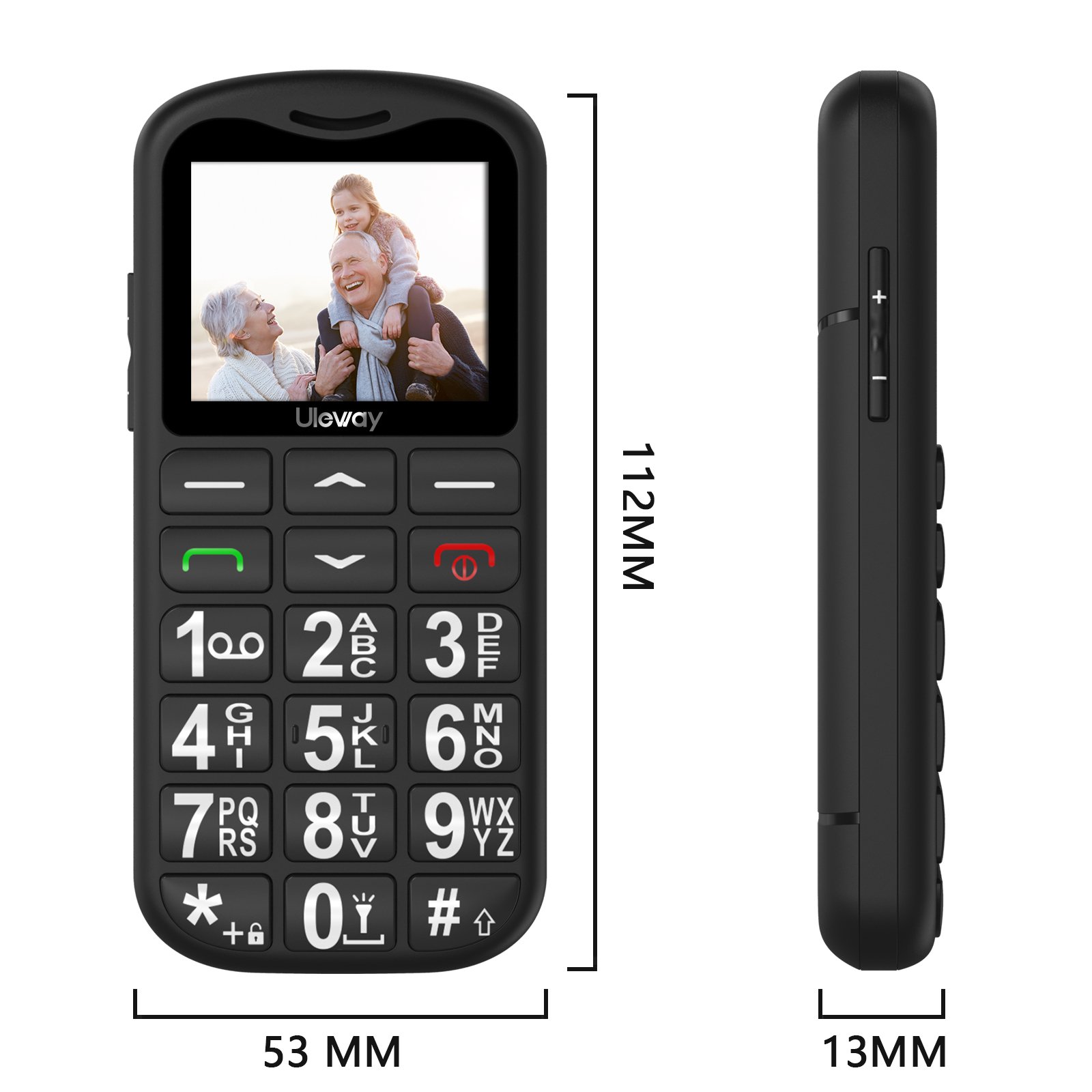 2G Basic Bar Phone 1.77 inch Screen 2G Push Button Cell Phone with SOS Big Button Keypad Bar Phone for Seniors