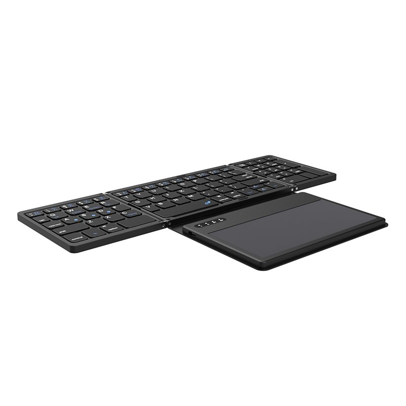 NEW Wireless Ultra-thin Portable leather cover Rechargeable Folding Mouse Combo Foldable Keyboard For Laptop Mobile Phone Pad