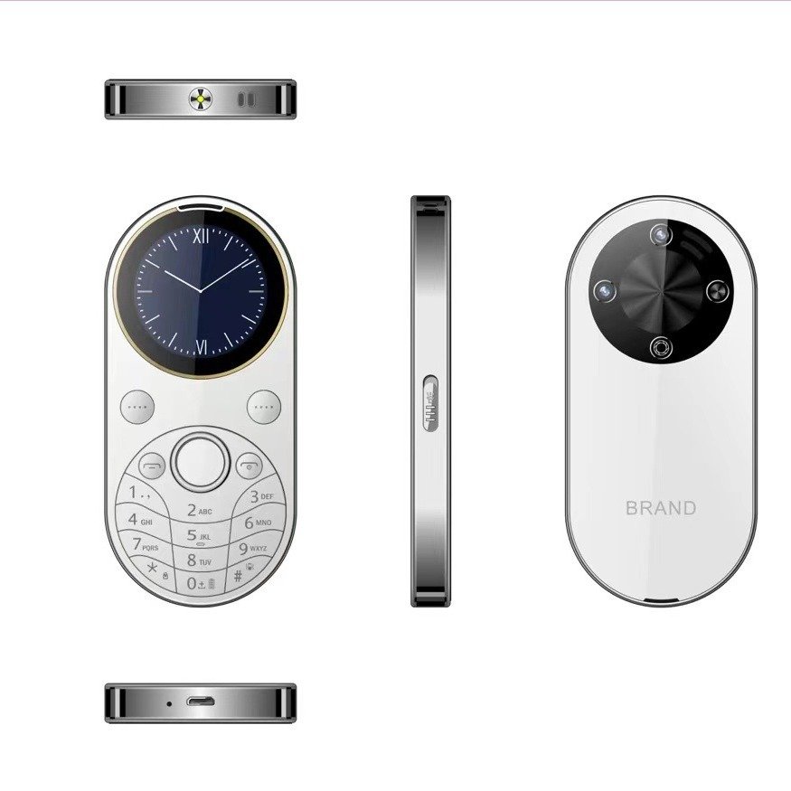 Low price special design round screen dual sim keypad button i15mini bar feature phone