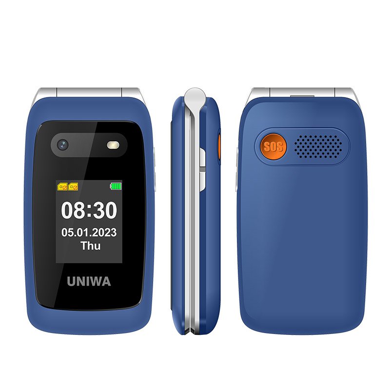 UNIWA V202T Custom Big Button Big Battery 3G&4G Seniors Cell Mobile Phone with SOS Camera Torch Features UK/US Plug for Elderly