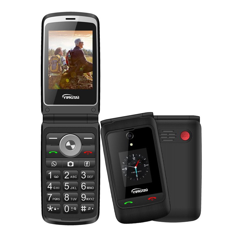 Android system 4g lte 2.8 inch feature flip phone dual sim keypad mobile phones with GPS WIFI