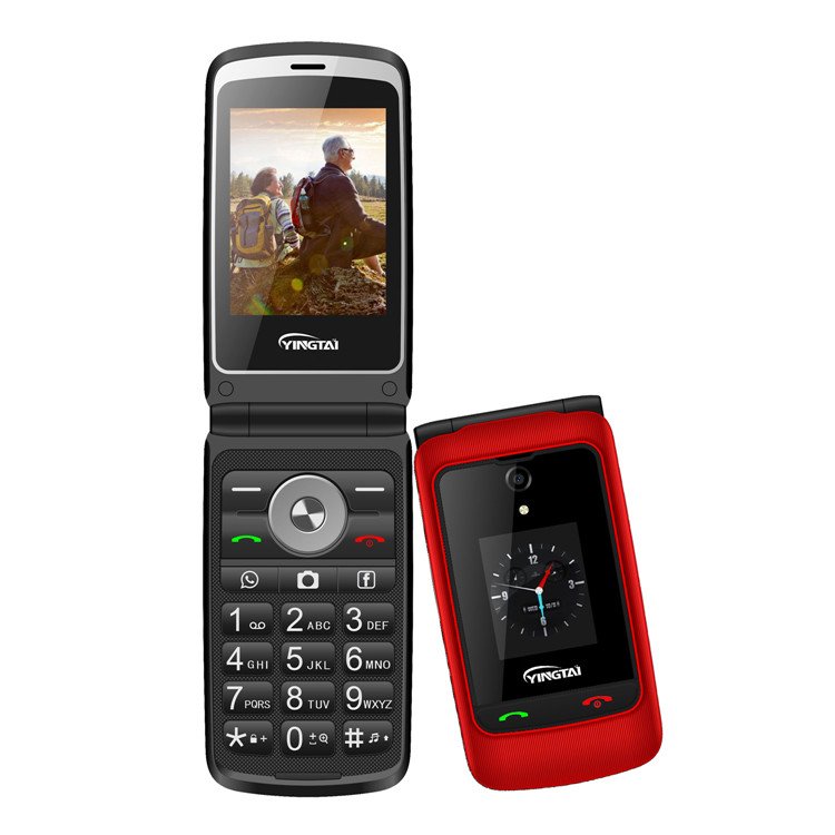Android system 4g lte 2.8 inch feature flip phone dual sim keypad mobile phones with GPS WIFI