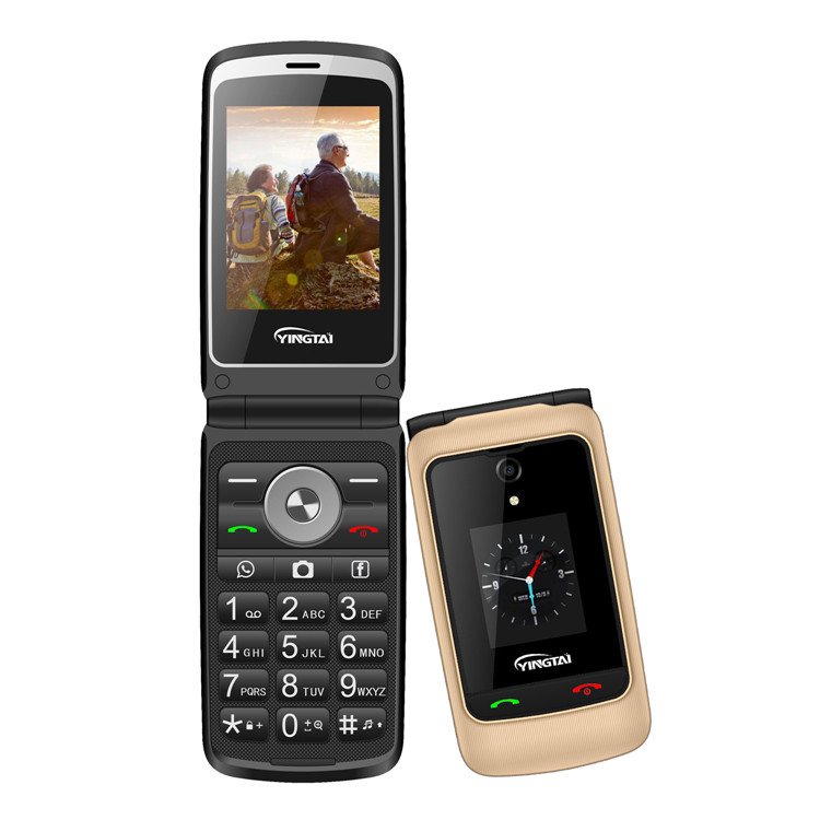 Android system 4g lte 2.8 inch feature flip phone dual sim keypad mobile phones with GPS WIFI
