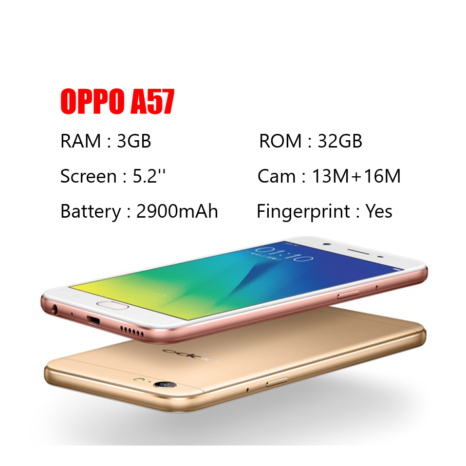 Wholesale Oppo A57 5.2 Inch 3+32Gb Dual Card cheap mobile Phones Oppo Used smart phone Used Mobile Phones for sale