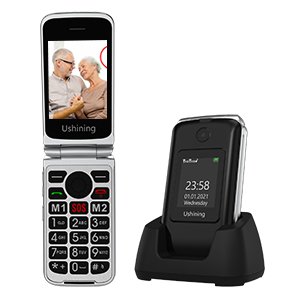 Wholesales Dual LCD 2.8 ''+1.77'' 4G Flip Folding Bar Phone for Senior Unlocked 4G LTE Bar Phone With Charging Base