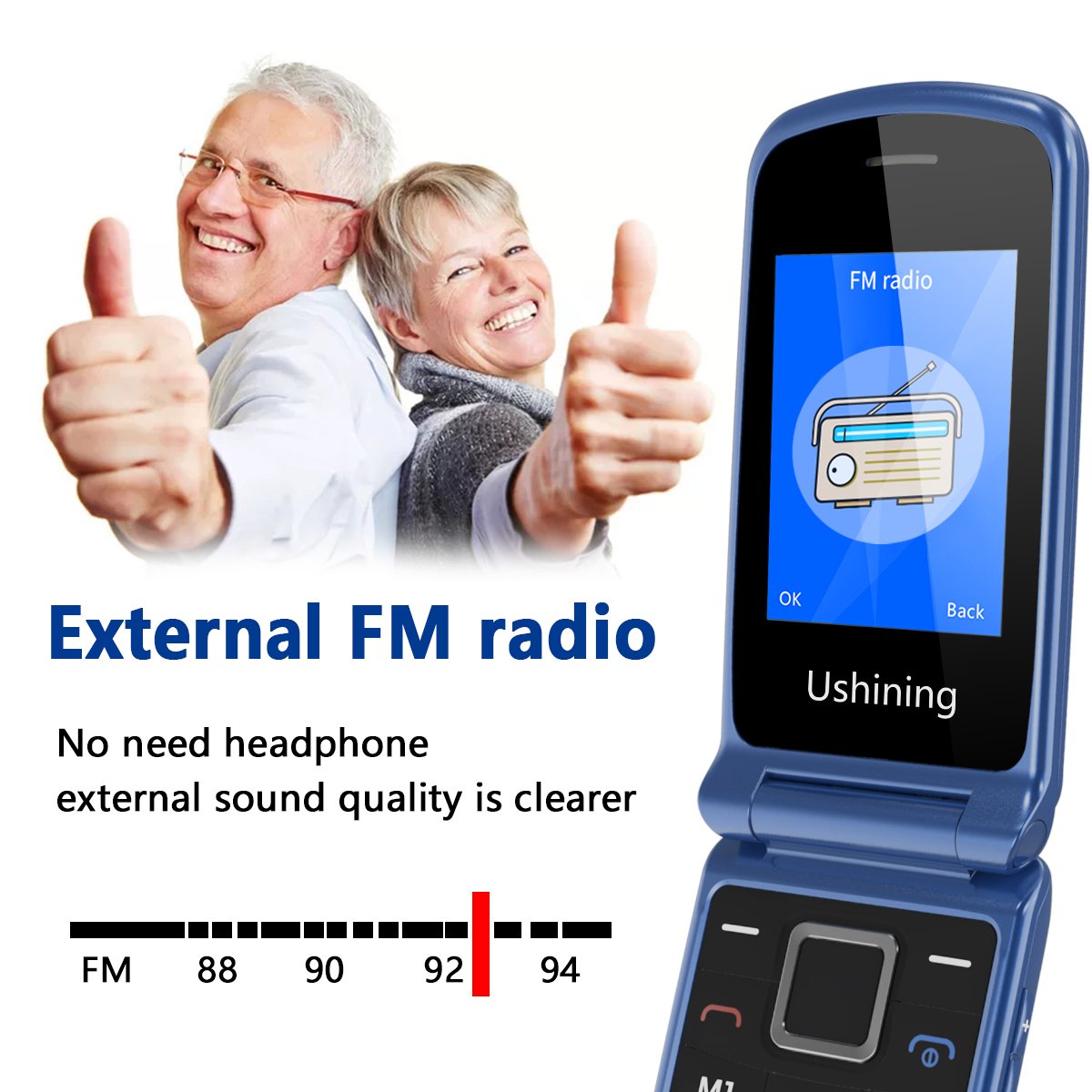 Factory Price 4G Flip Phone 1.77+2.4'' Dual Screen LTE Cell Phone Phone FM Bluetooth for Elderly People