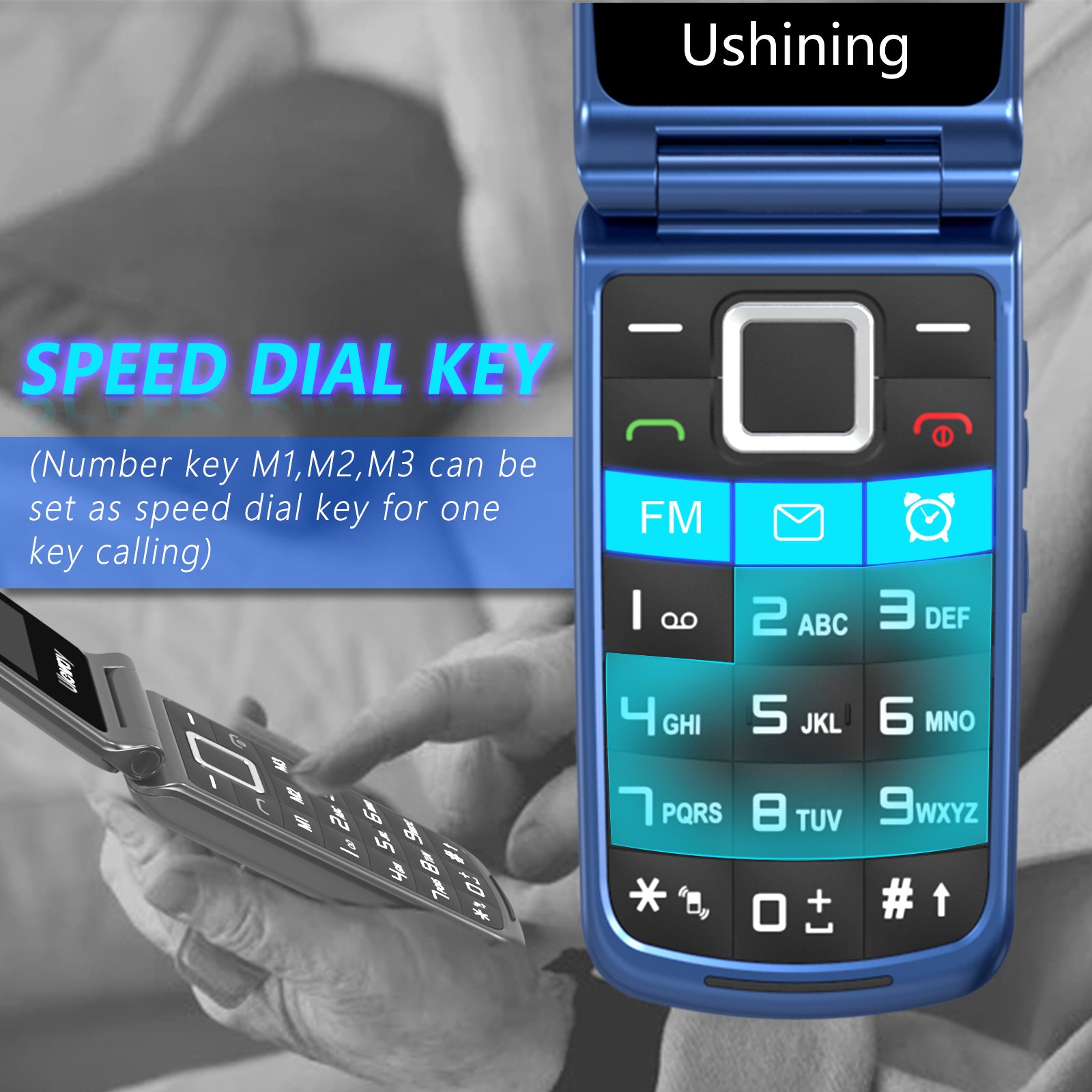Factory Price 4G Flip Phone 1.77+2.4'' Dual Screen LTE Cell Phone Phone FM Bluetooth for Elderly People
