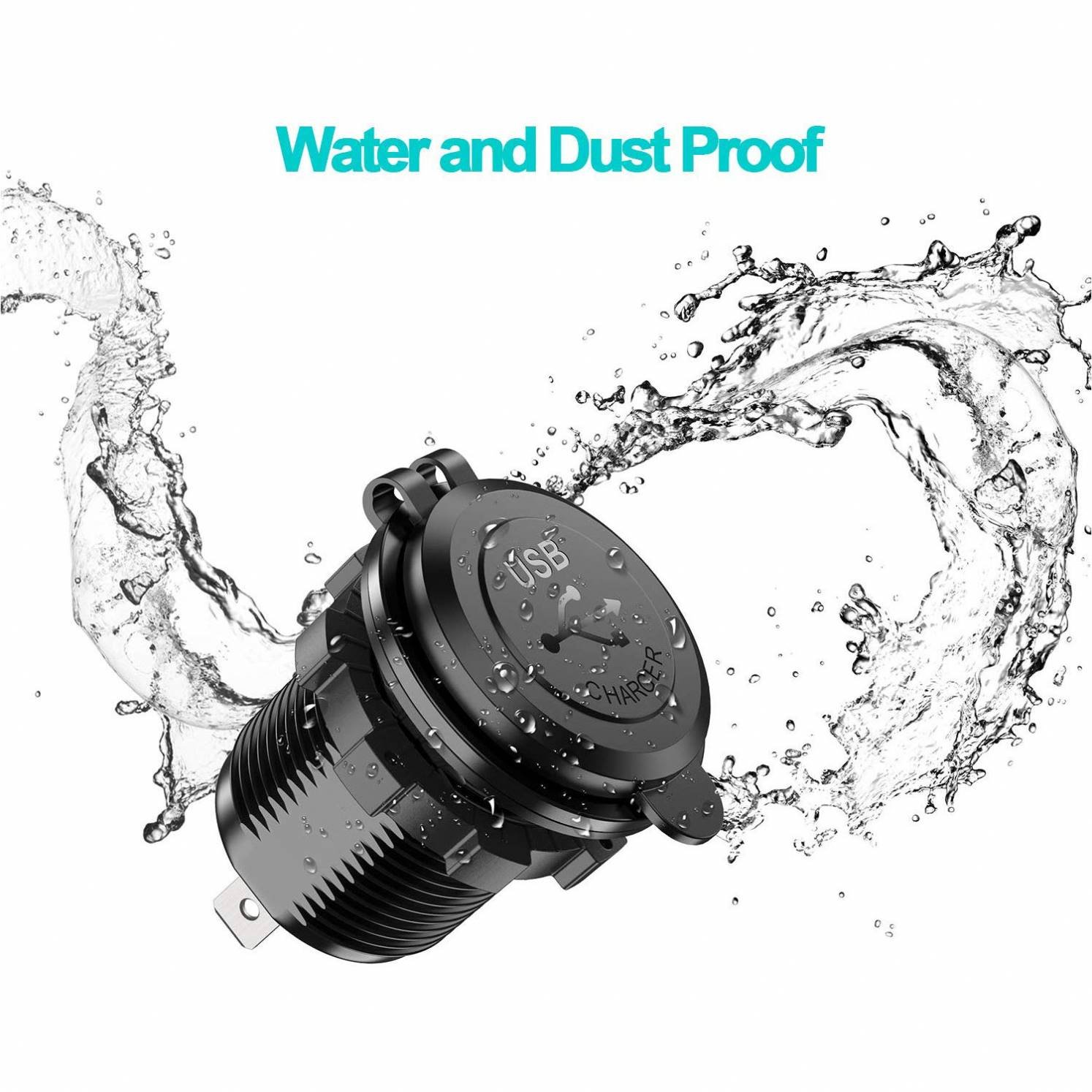 Car motorcycle/RV boat modification car charger QC3.0 dual USB car Dual Aperture fast charging USB interface