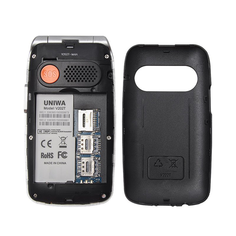 UNIWA V202T Classic Flip Big Button 4G Feature Phone with Comfortable Keypad Mobile Phone