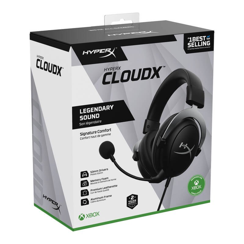 HyperX 4P5H8AA CloudX Black Wire Wired In-Ear Gaming Headset with Mic for Xbox PC Gaming and DJ Use