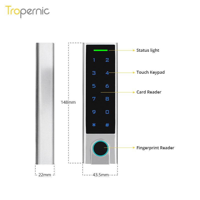 Yrhand Mobile Phones Electric Cerradura Inteligente Wifi Tuya Rfid Card Fingerprint Reader Magnetic Access Control Keypad