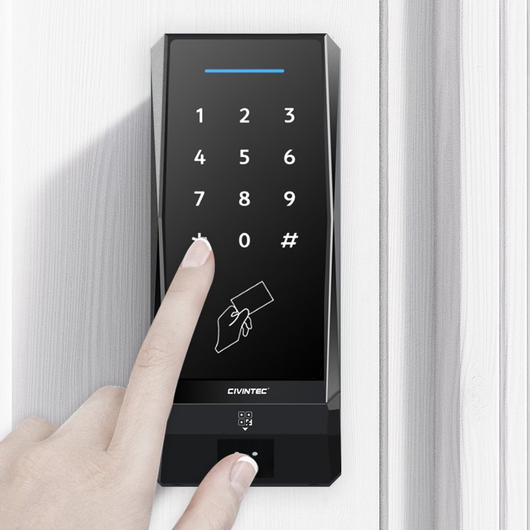CIVINTEC Waterproof Offline RJ45 PoE Mifare NFC Touch Keypad Access Control System with QR Code Reader