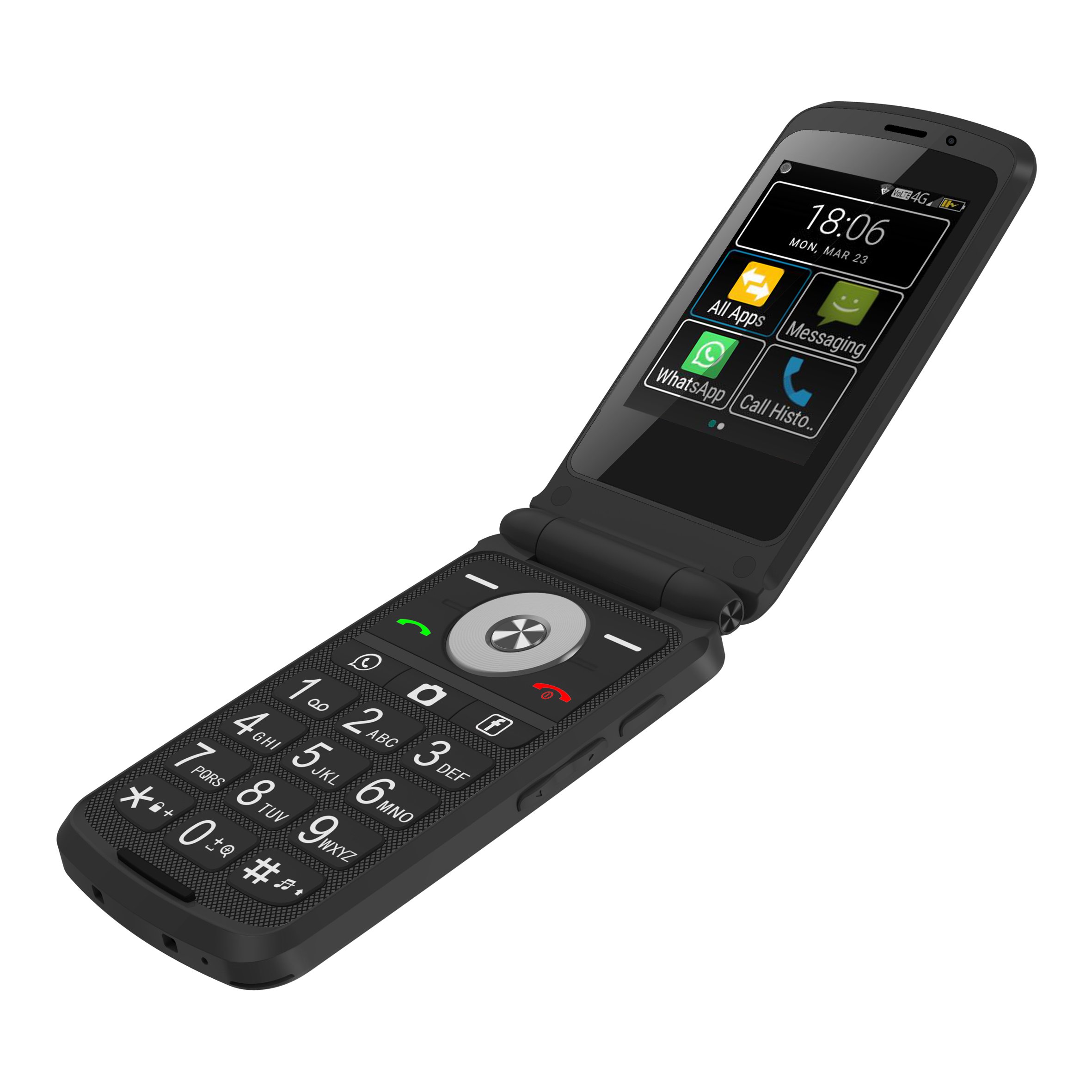 2.8 inch Screen Dual Screen 4G Mobile Flip Phone Android Keypad Feature phone with SOS WIFI Senior Phone LTE