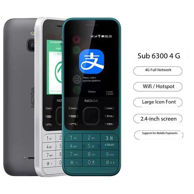 Original Keypad Phones For No kia 6300 4g Global Version Bar Feature Phone 2.4 Inches 2sim Wholesale Price 105 106