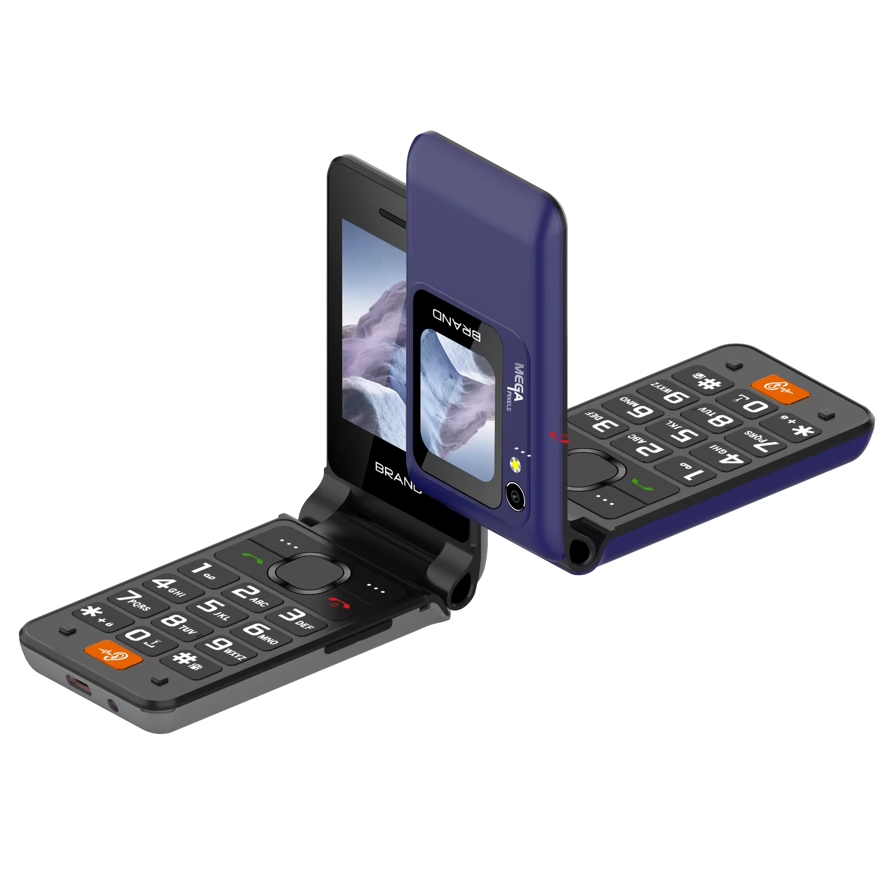 YINGTAI Unlocked 4G Flip phone with 2.8+1.77 Dual screen 1500mAH long standby folding mobile phone with HAC speaker function
