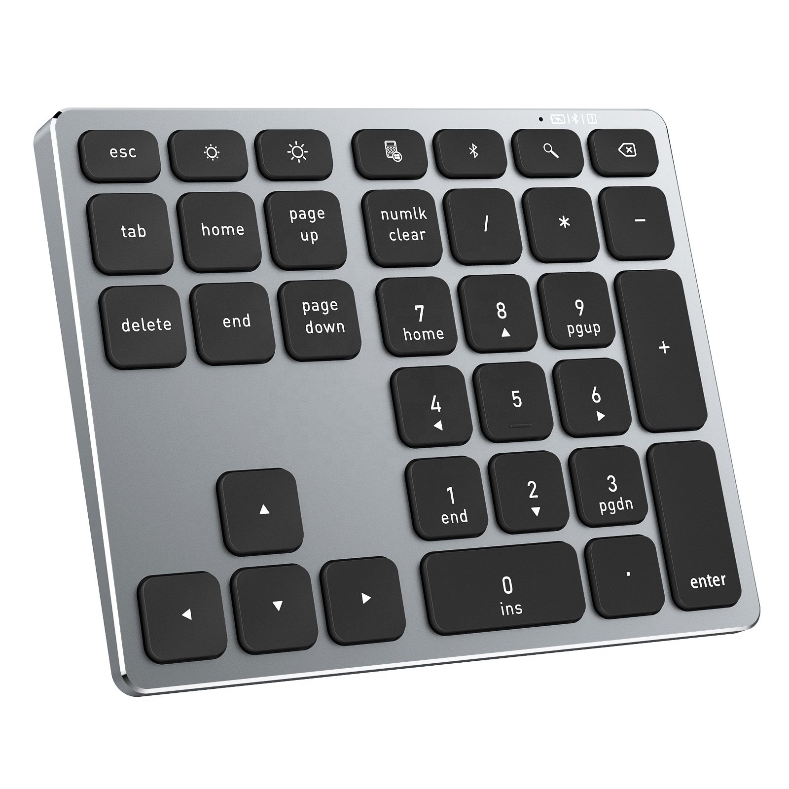 MoKo Multi Devices 34 Keys Wireless Numeric Keyboard USB-C Rechargeable BT 5.0 Numeric Keyboard for Tablet Laptop Phone