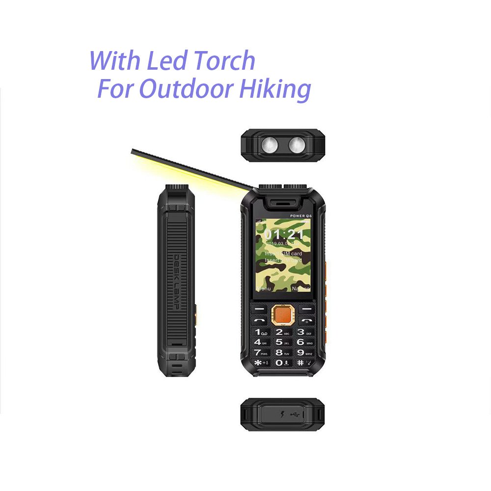 3000mAh Strong Feature Phone with Fan Emergency Phone Led Torch Lantern Flashlight For Outdoor Camp Hiking Long Standby Time