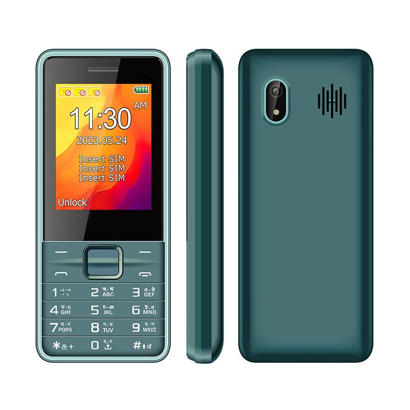 Cheap 3 SIM Card Keypad Mobile Phone with 2.4 Inch Display 25BI 1800mAh Battery 2G GSM Unlocked Cell Phones