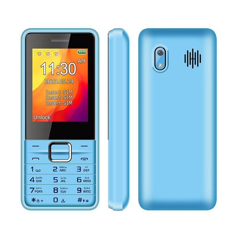 Cheap 3 SIM Card Keypad Mobile Phone with 2.4 Inch Display 25BI 1800mAh Battery 2G GSM Unlocked Cell Phones