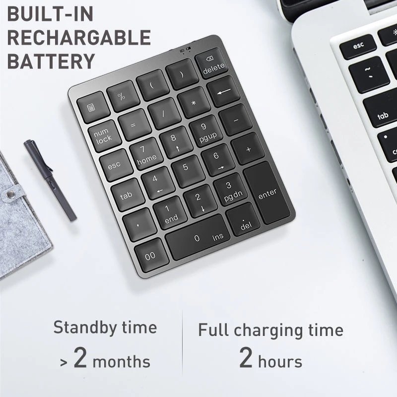 Brand New Factory USB3.0 HUB Slim Number Pad For Laptop Desktop Computer Pc Wireless Bt Numeric Keyboard