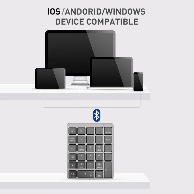 Brand New Factory USB3.0 HUB Slim Number Pad For Laptop Desktop Computer Pc Wireless Bt Numeric Keyboard