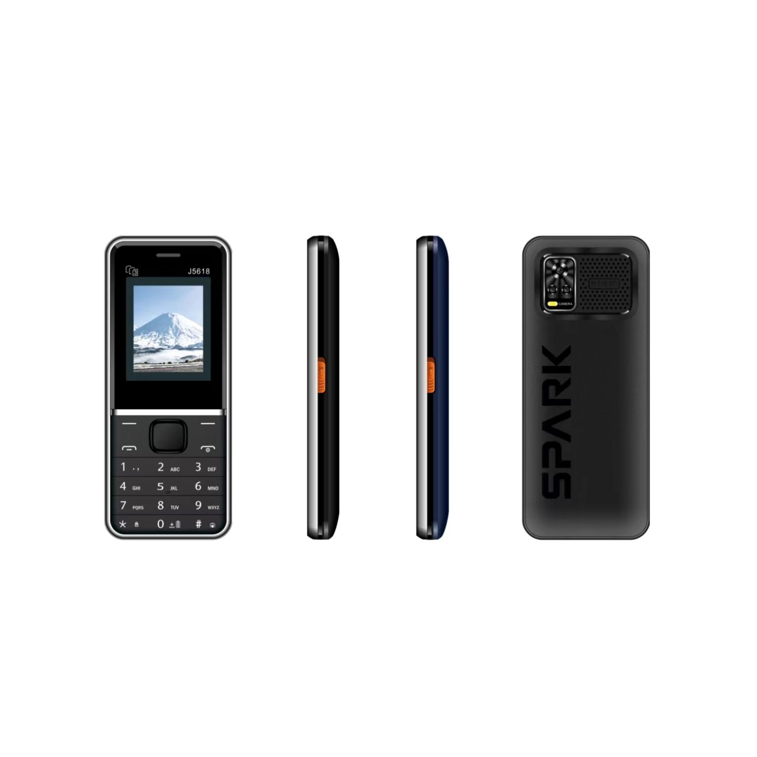 Low Price Stock 2G 1.77 Inch Triple SIM Card Supports Solar Charging Mobile Phone Feature Phone