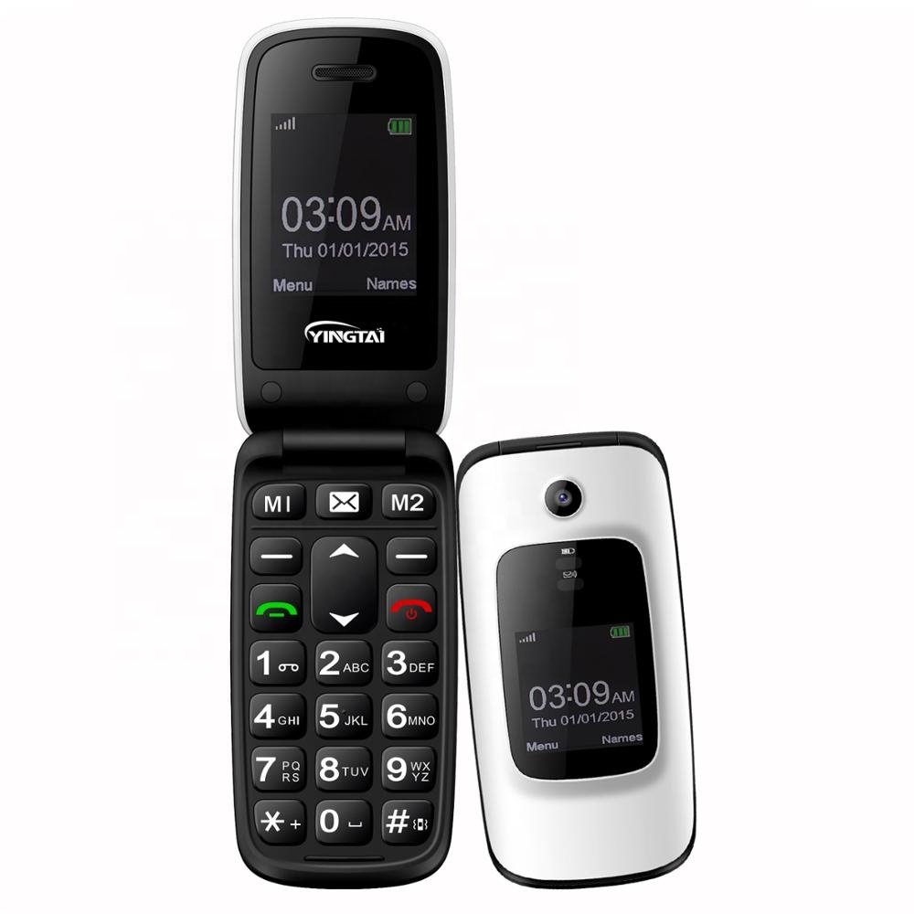 Factory price product 2.0 inch GSM folding keypad mobilephone dual screen quad band handy phone